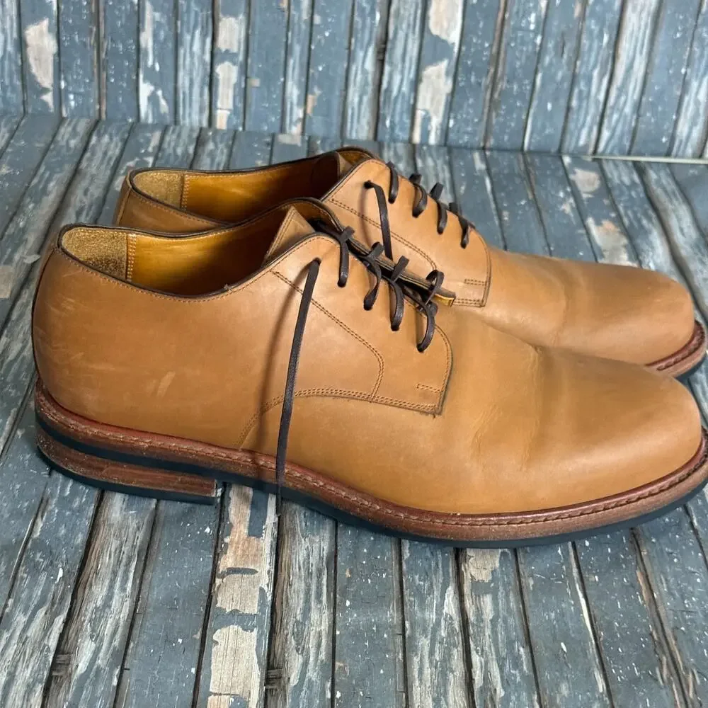 Beckett Simonon Dunham Derby Shoes Mens 11 Tan Leather Business Casual